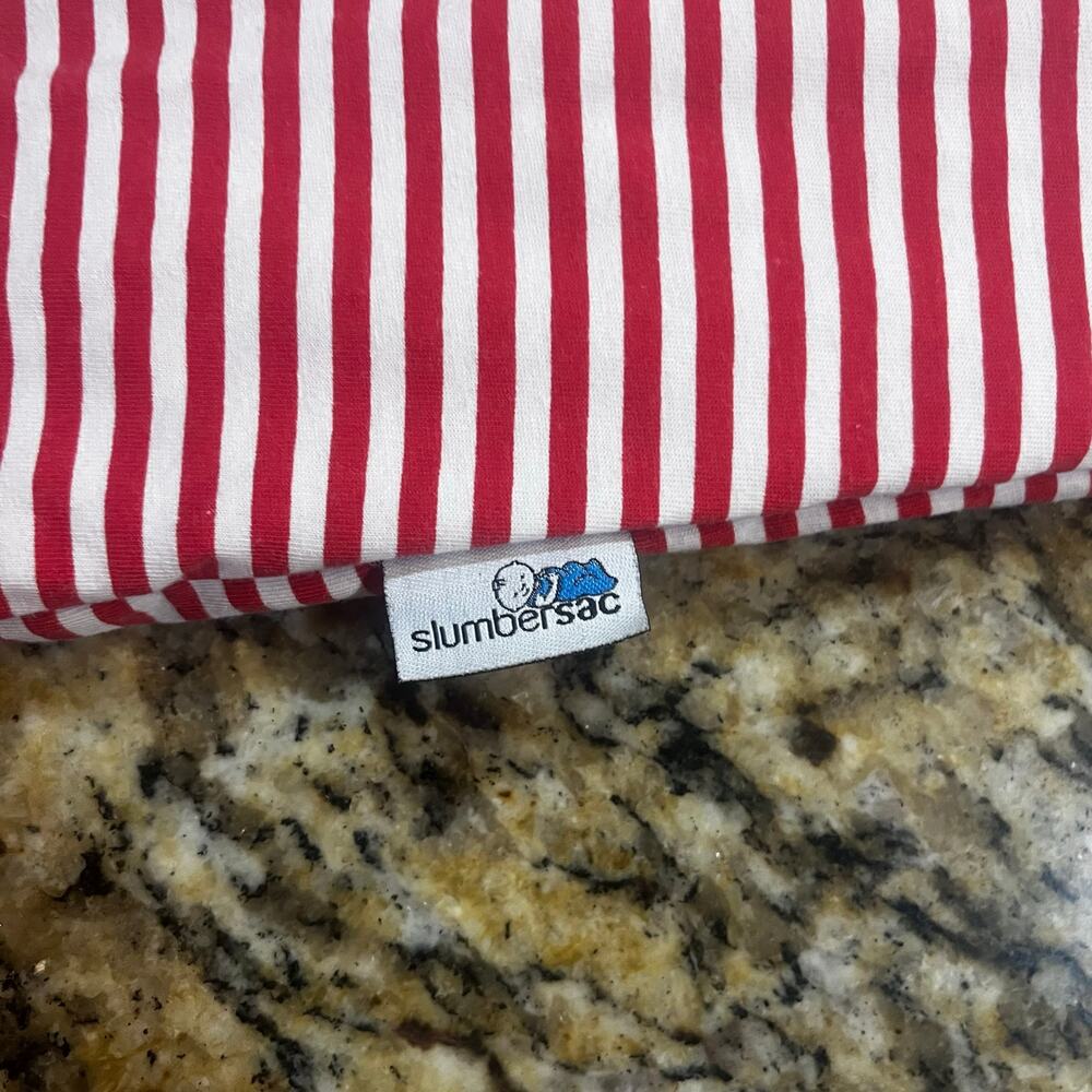 Slumbersack Boy 6-18m Sleep Sack Red White Striped Train Fire Truck Zip - Picture 6 of 8